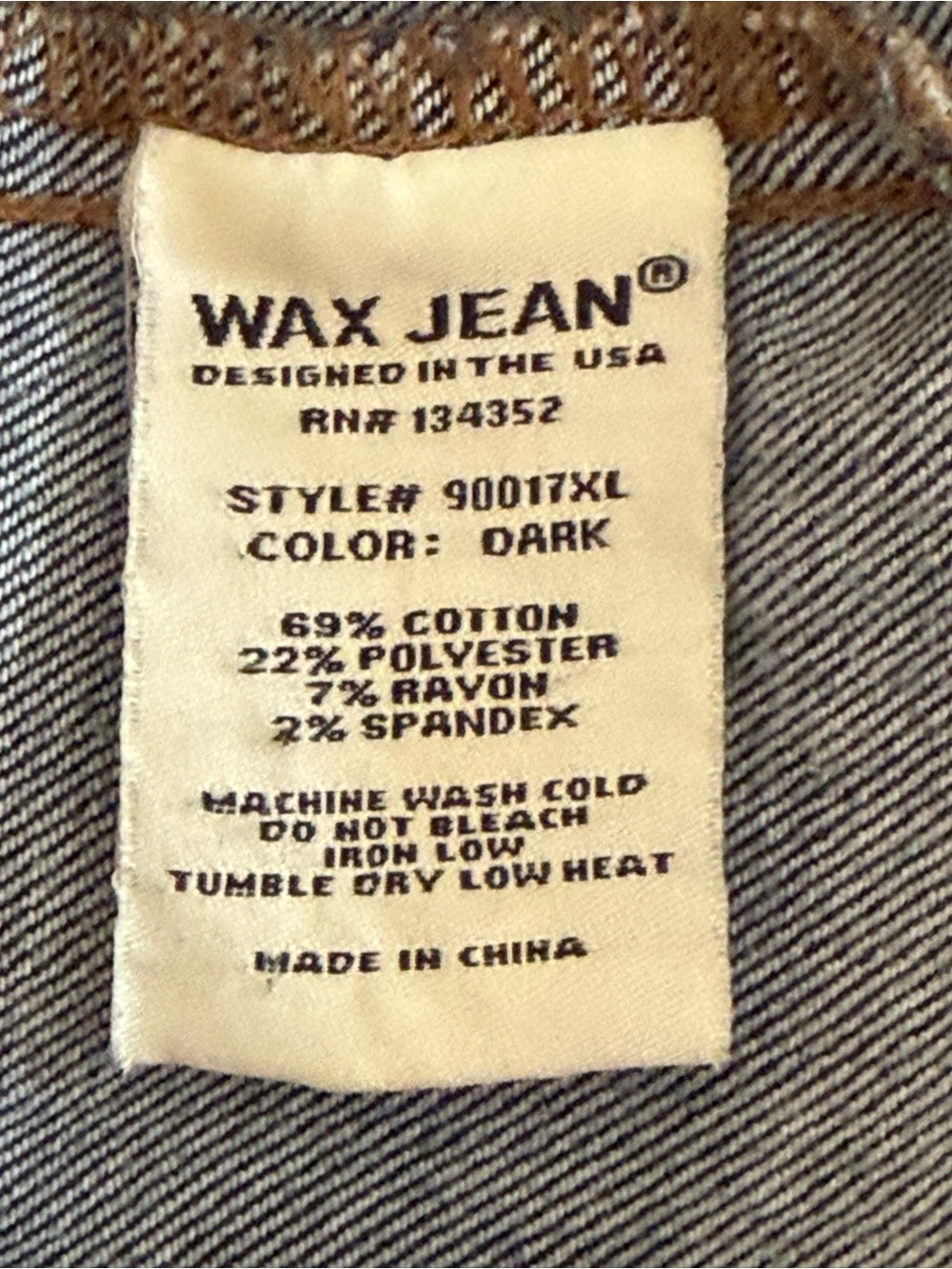 Wax Jean Dark Blue Denim Jacket Size 2XL - Picture 4 of 4